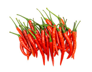 red hot chili peppers isolated on white