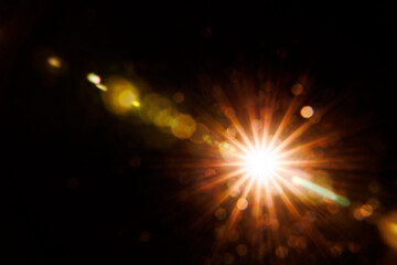 Fototapeta premium Abstract Natural Sun flare on the black