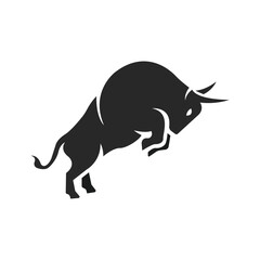 Jump Up Bull Logo Design.