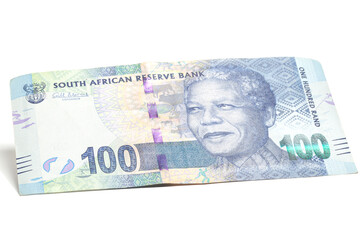 South African money 100 rand banknote.