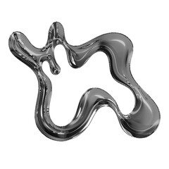 Glass Liquid Bubble Abstract Y2K Shape