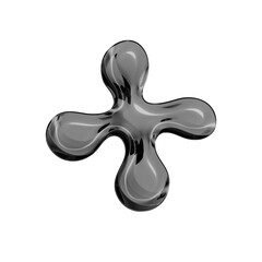 Glass Liquid Bubble Abstract Y2K Shape