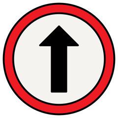 one way arrow. direction forward