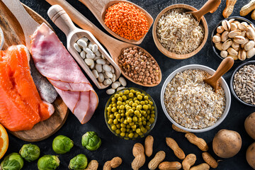 Composition with food products rich in thiamine or vitamin B1