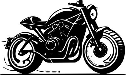 Motorcycle - Black and White Isolated Icon - Vector illustration