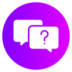 question and answer gradient icon