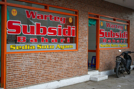 Kudus, Indonesia - April, 2023 : Warung Tegal (warteg) is business that provides food and drinks at affordable prices. This name tends to be a general term for lower-middle-class food stalls