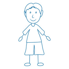 Boy in hand drawn style, kid's drawing. Vector illustration