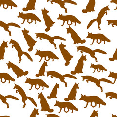 seamless pattern with foxes