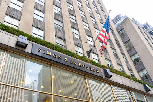 Simon and Schuster Corporate Headquarters in New York City, New York, USA, August 21, 2022. Simon and Schuster is an American publishing company. 