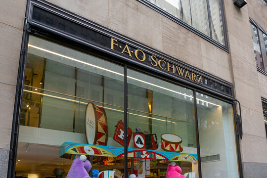 FAO Schwarz toy store in New York City, NY, USA, August 21, 2022. FAO Schwarz is an iconic children's toy store that offers a wide selection of amazing, unique toys for kids. 