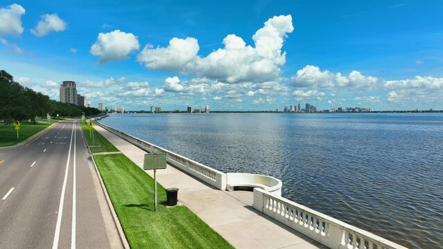 Bayshore Blvd with Tampa downtown in the background