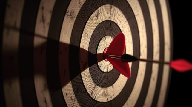 An Arrow Hitting its Target Accurately - Bullseye. With Licensed Generative AI Technology Assistance.