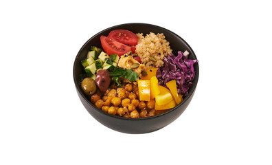 vegan bowl isolated on white background