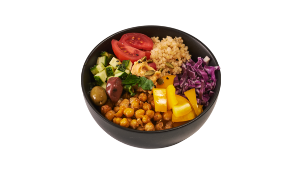 vegan bowl isolated on white background