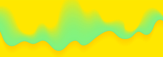 Yellow blue liquid smooth wave abstract background. Vector banner design
