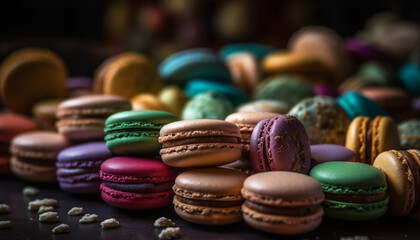 French macaroons, a gourmet sweet indulgence gift generated by AI