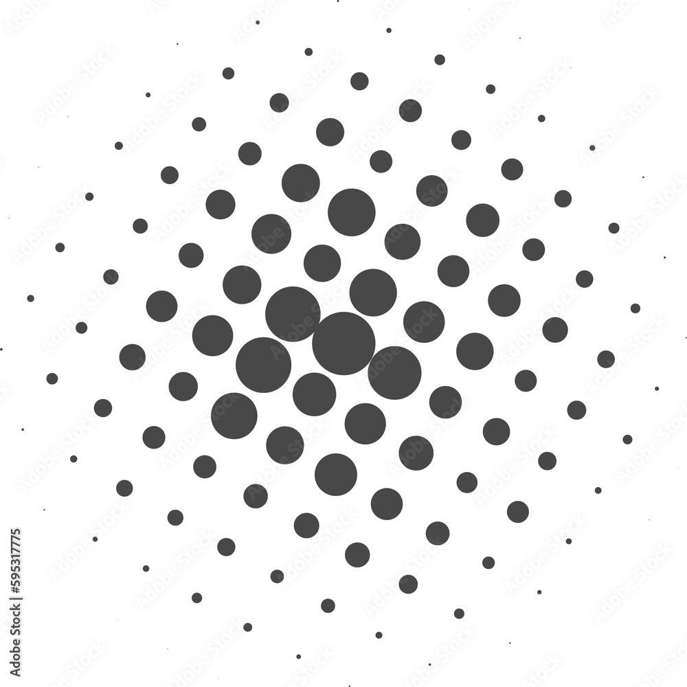 Poster circle dots with halftone pattern. round gradient background. elements with gradation points texture
