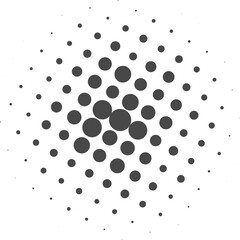 Circle dots with halftone pattern. Round gradient background. Elements with gradation points texture. Abstract geometric shape