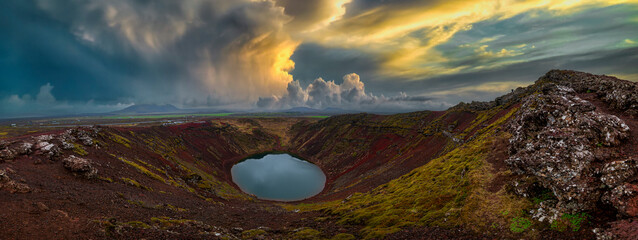 Kerið is a volcanic crater lake located in the Grímsnes area of southern Iceland © Joan Vadell