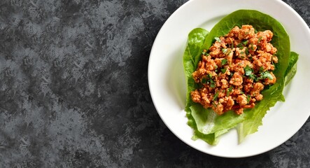 Asian minced meat lettuce wraps