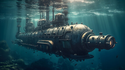 Beautiful Steampunk Submarine