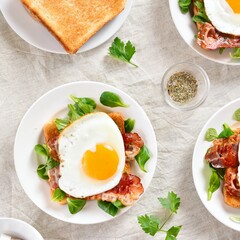 Open faced sandwiches with egg