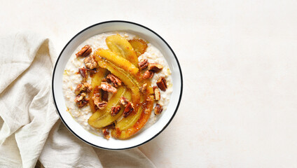Caramelized banana oatmeal bowl