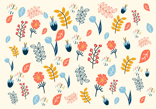floral pattern background, vector and illustration