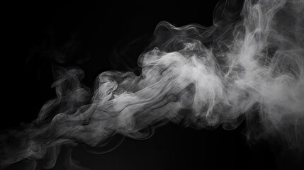 White smoke on a black background created using generative AI tools
