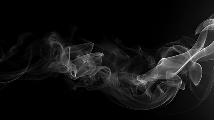 White smoke on a black background created using generative AI tools