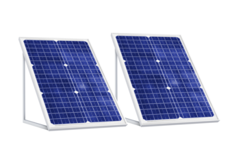 Solar panels (solar cell) in solar farm with sun lighting to create the clean electric power PNG transparent