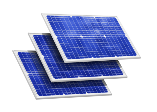 Solar panels (solar cell) in solar farm with sun lighting to create the clean electric power PNG transparent