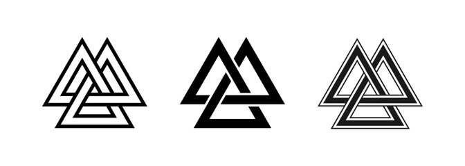 Valknut Symbol 3 Interlocking Triangles Vector sign illustration
