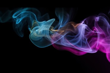 colourful smoke on black background