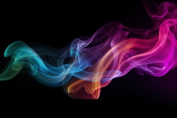 colourful smoke on black background