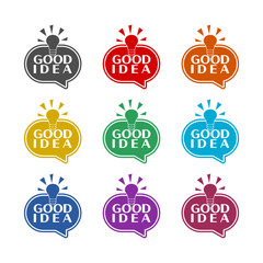 Good idea icon isolated on white background. Set icons colorful