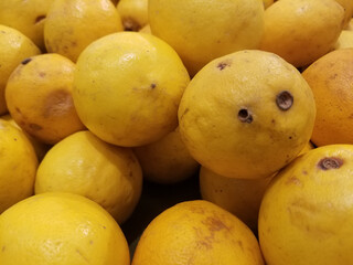 Pile of yellow very fresh limes