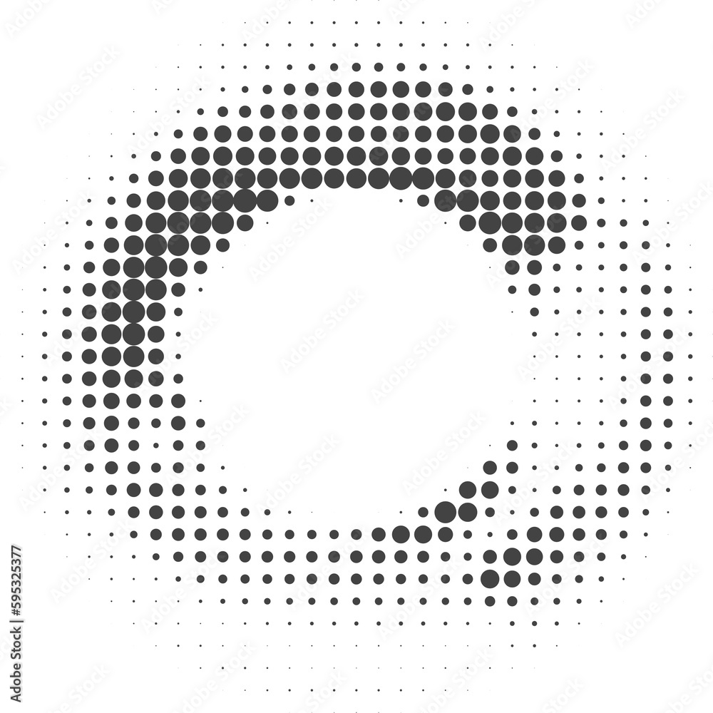 Poster dotted circle pattern. abstract halftone round. frame with random gradient gradation. grunge rings d