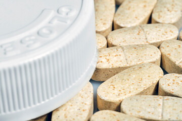 child-resistant drug packaging cap, the inscription 