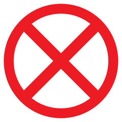 do not enter sign. stop and warning cross icon