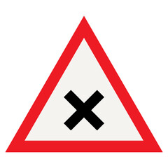 cross road warning sign