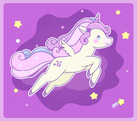 Cute Unicorn Vector Art