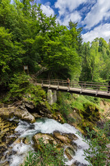 Fototapeta na wymiar View of Vintgar gorge walk in Slovenia