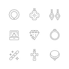 Set line icons of jewelry