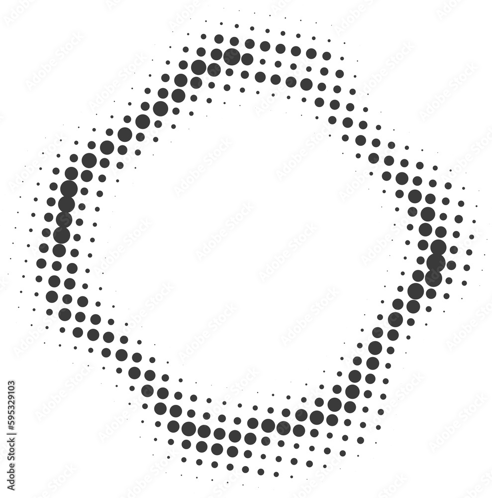 Poster dotted circle pattern. abstract halftone round. frame with random gradient gradation. grunge rings d