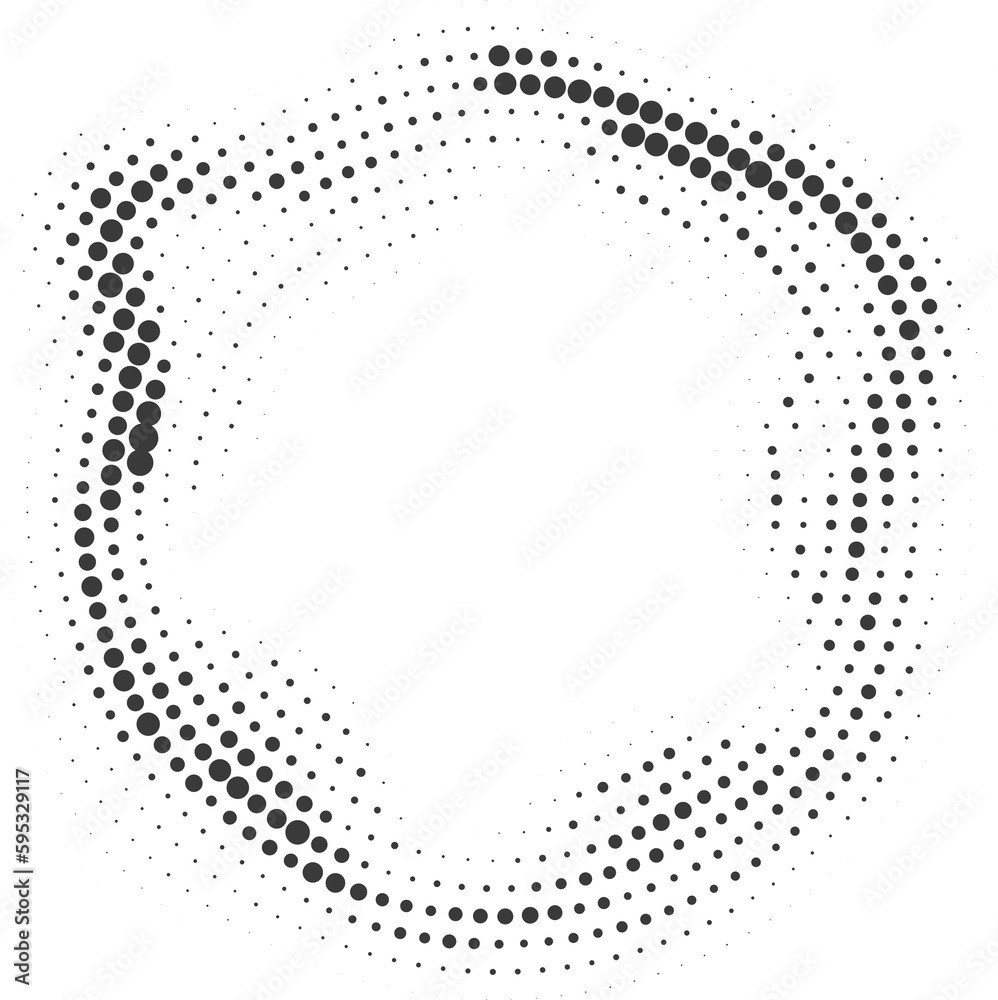 Poster dotted circle pattern. abstract halftone round. frame with random gradient gradation. grunge rings d