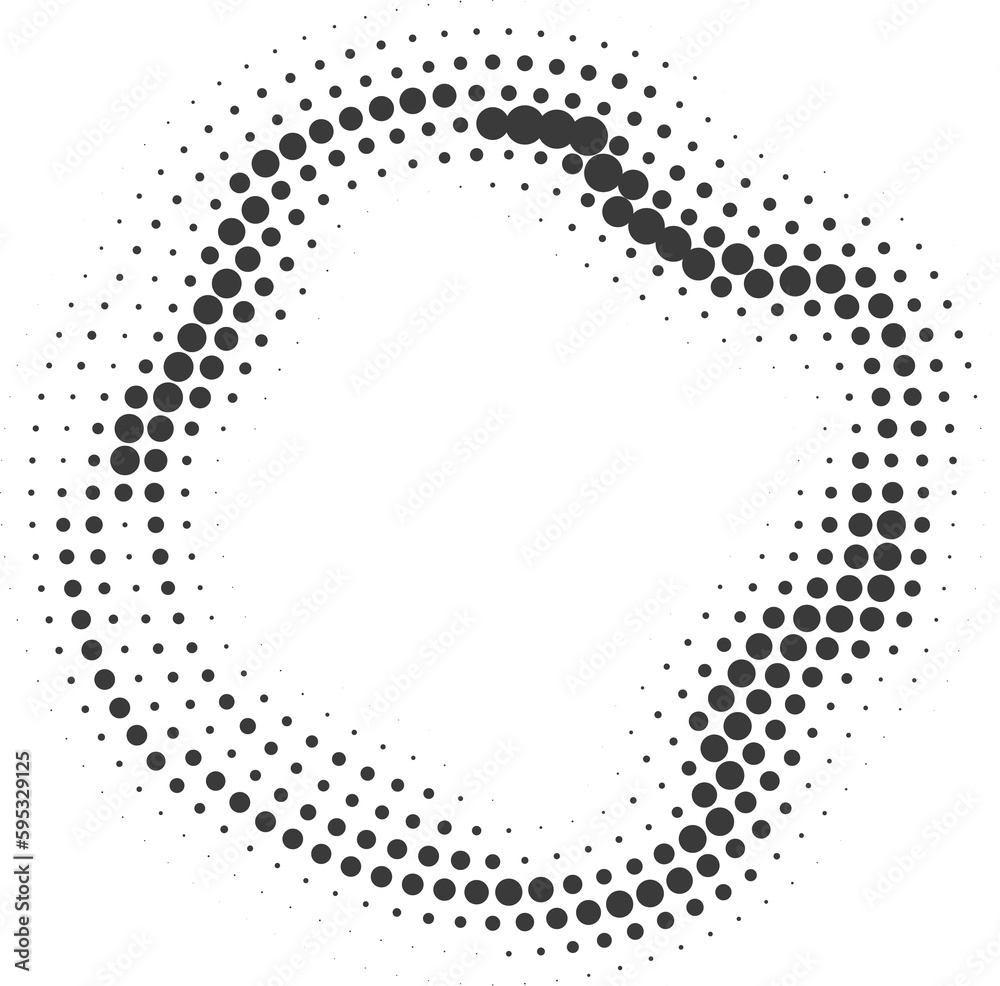 Poster dotted circle pattern. abstract halftone round. frame with random gradient gradation. grunge rings d
