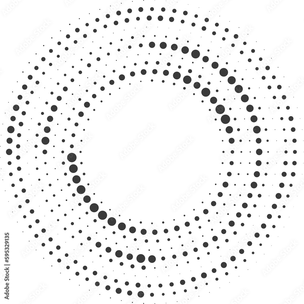 Poster dotted circle pattern. abstract halftone round. frame with random gradient gradation. grunge rings d