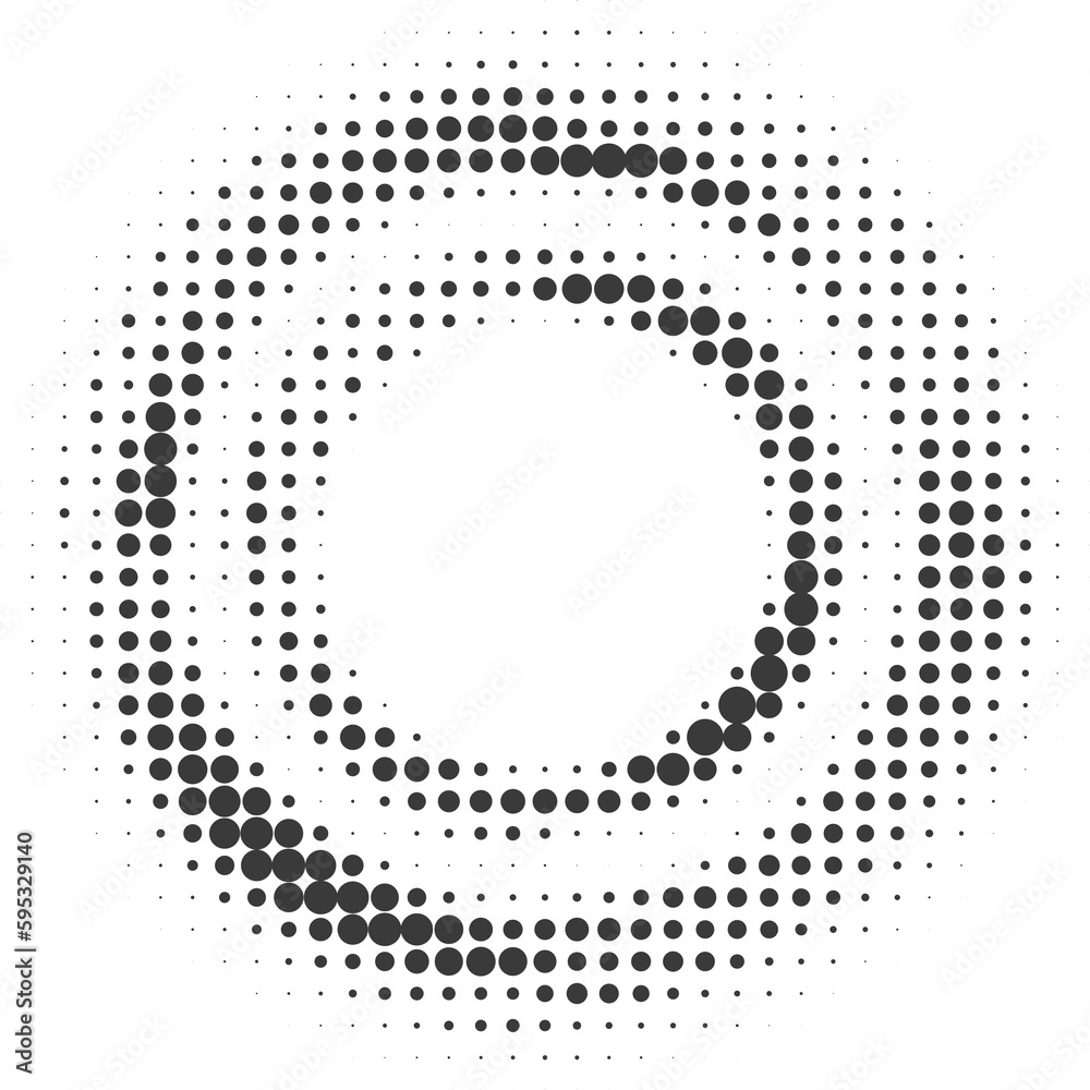 Poster dotted circle pattern. abstract halftone round. frame with random gradient gradation. grunge rings d